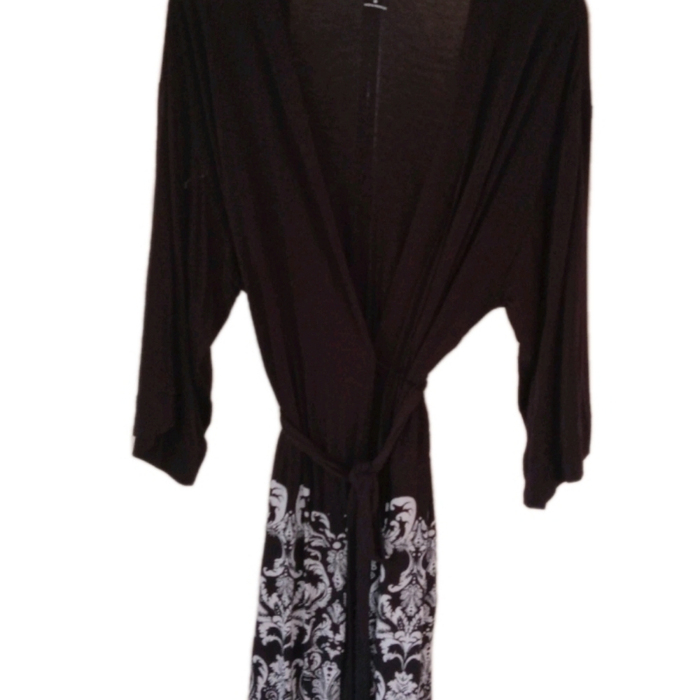 Inc Black/ White Knee Length Robe Medium - Picture 3 of 7